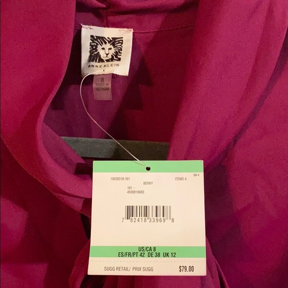 NWT Anne Klein Berry Blouse - Picture 2 of 6